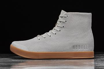 Dark / Grey Nobull High-Top Arctic Gum Suede Men's Trainers | CA J1411P